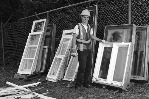 Flat clearance team working in a London apartment building