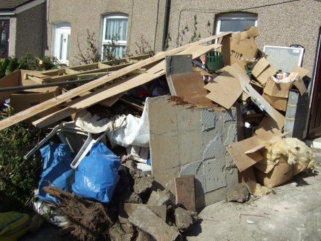 Bulky furniture and mixed rubbish ready for collection in London